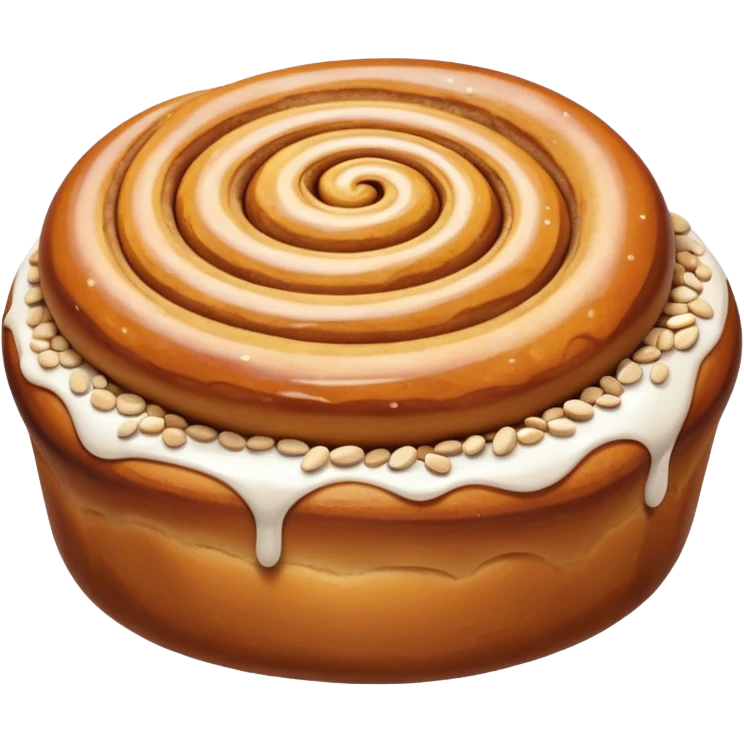 cinnemon bun with white sugar pebbles on top emoji
