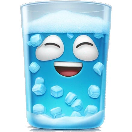 realistic glass of alka seltzer fizzing with tablets on the side  emoji