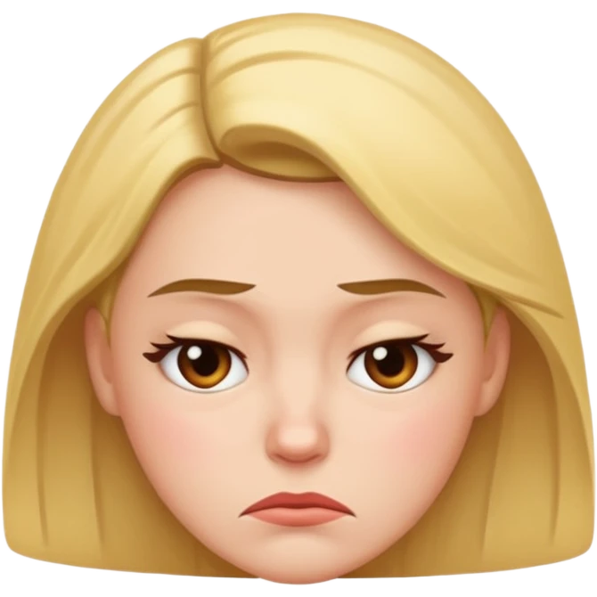 woman with a frown emoji