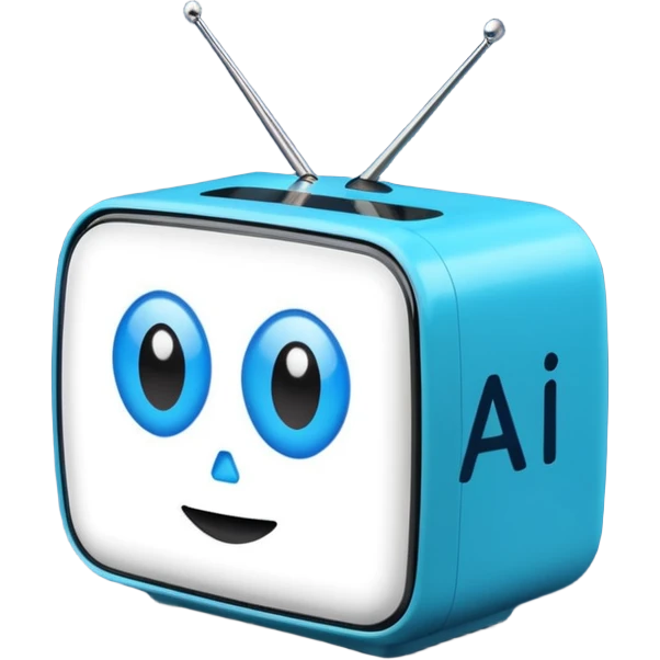 A friendly TV box that reads A.I. emoji
