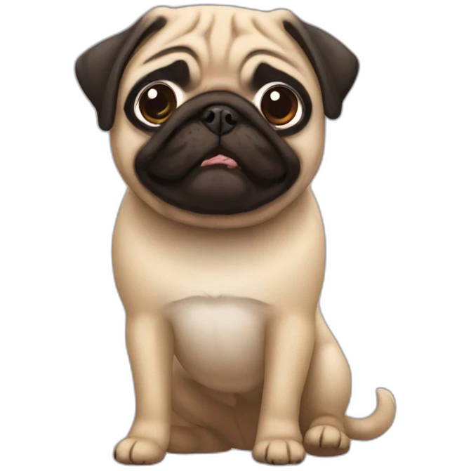 Pug with bennie emoji