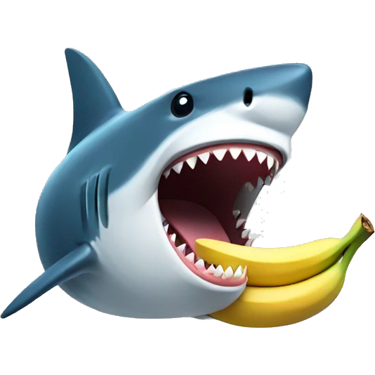 Shark laughing with banana  emoji