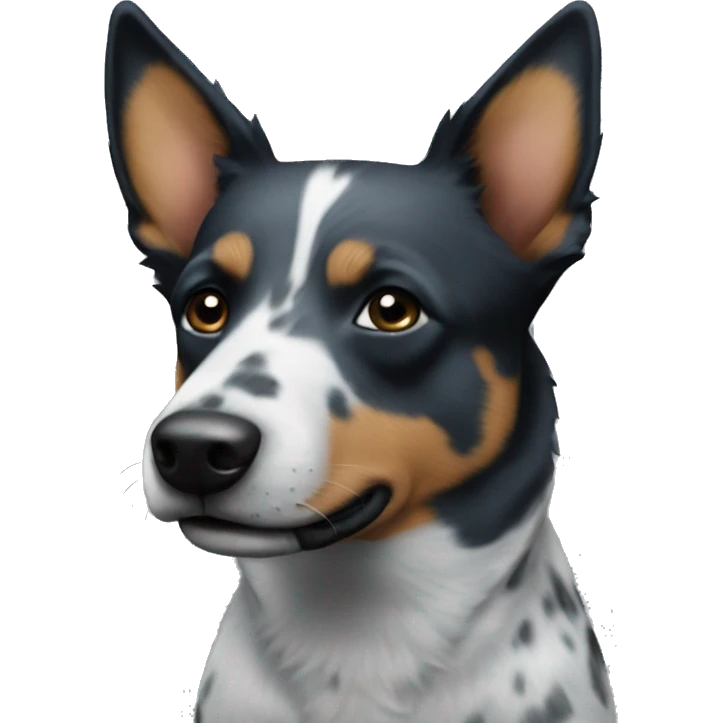 Blue heeler with black on one side emoji