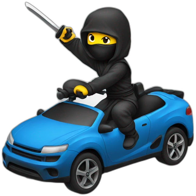 Ninja riding a car emoji
