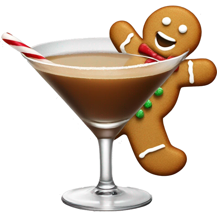 Gingerbread man martini emoji