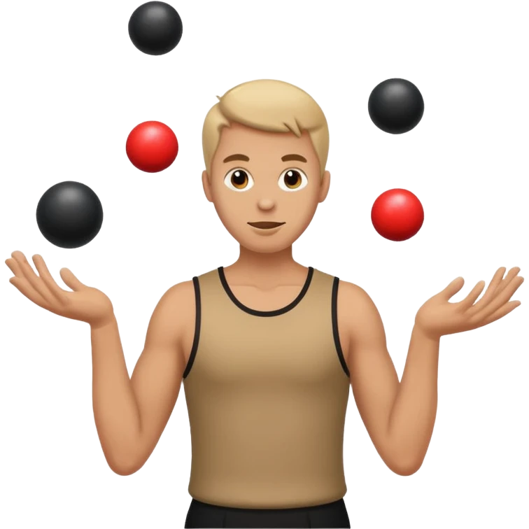 The juggler is tossing two bombs. emoji