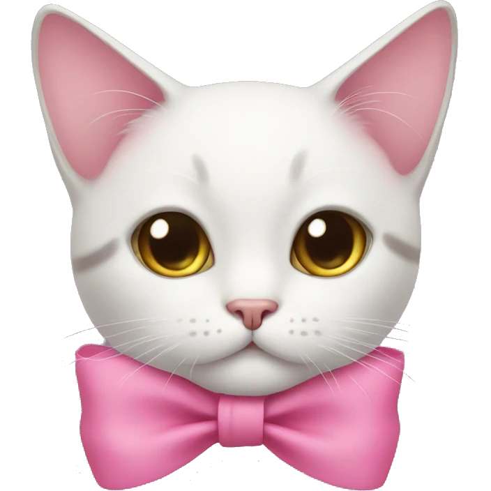 Cat with a pink bow emoji