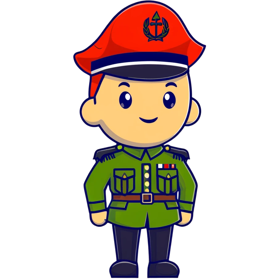 tomato wearing Napoleon Bonaparte's bicorne hat and military officer uniform emoji