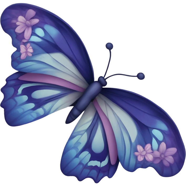 Navy purple butterfly  emoji