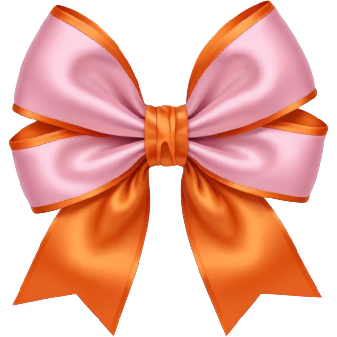 Light Pink and orange bow emoji