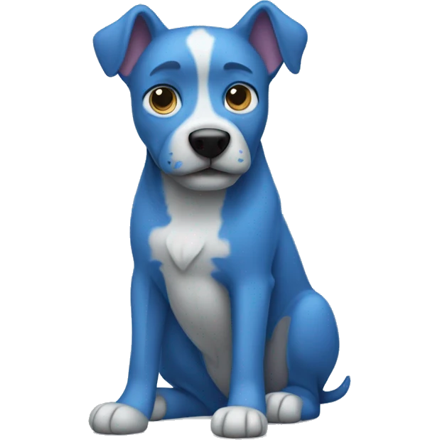 Blue dog emoji