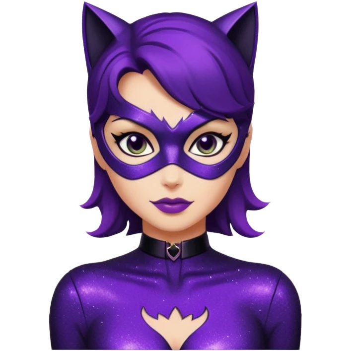 glitter purple Cat woman sexy emoji