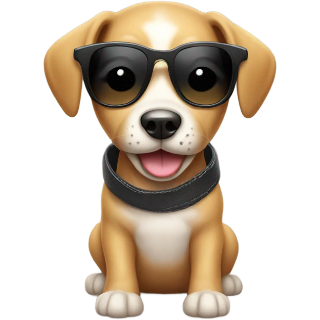 Puppy with sunglasses emoji