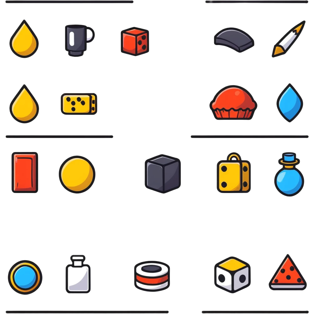 colorful game elements emoji