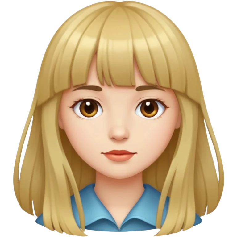 Menina de franja e cabelo longo emoji