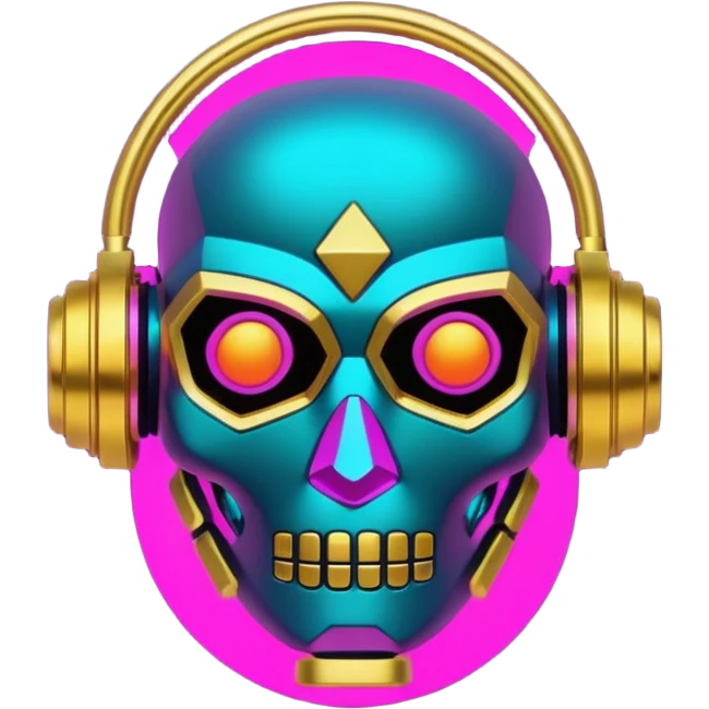  Cyberpunk style expensive neon colors and 14k gold pattern print emoji