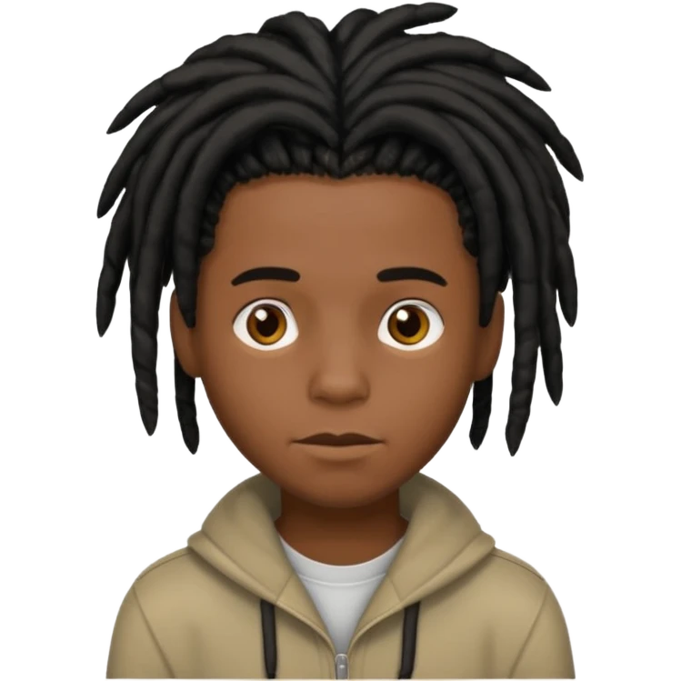 black boy with short black dreadlocks  emoji