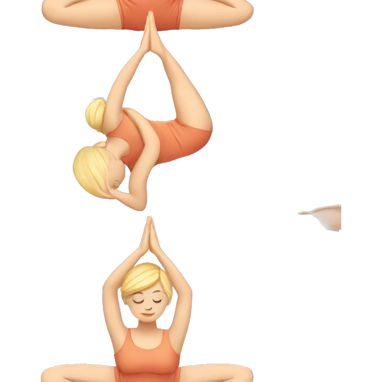 Blonde lady doing yoga with closed eyes emoji