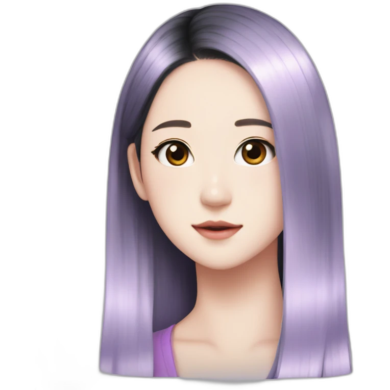 Jisoo from blackpink with black hair emoji