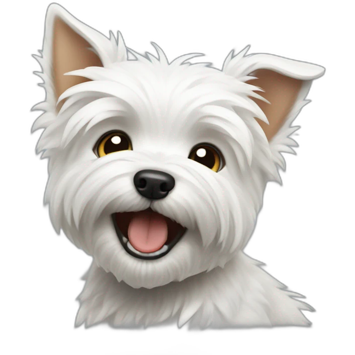 Westie puppy barking angrily  emoji