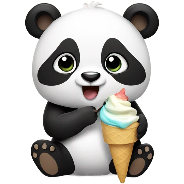 Panda eating ice cream emoji