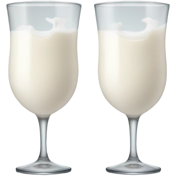 two glasses with milk cheers emoji