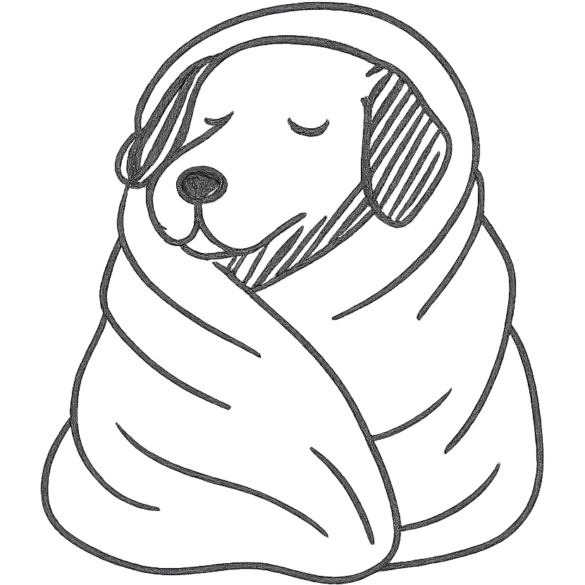 dog wrapped in a blanket emoji