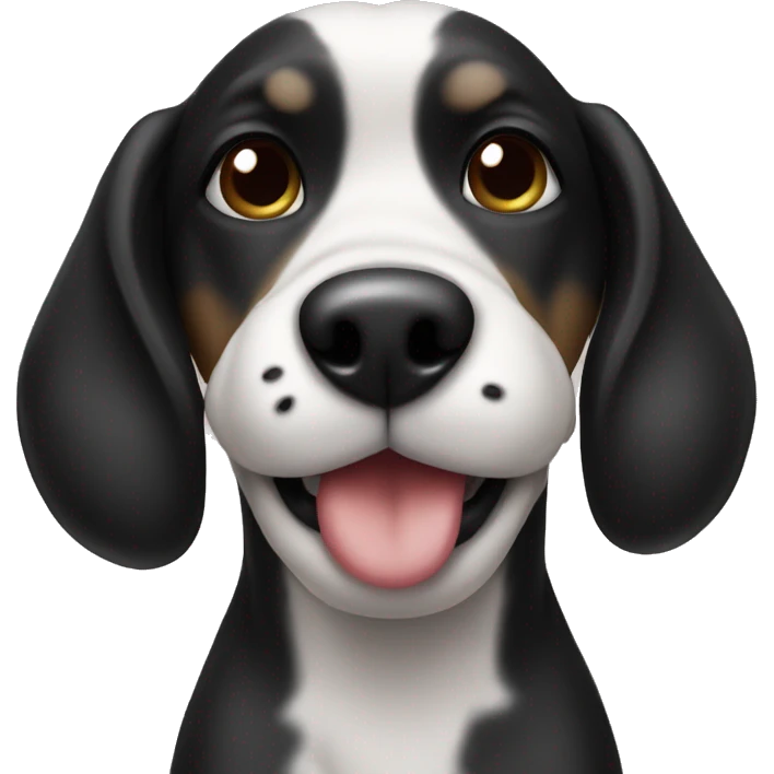 Dog blowing kisses black emoji