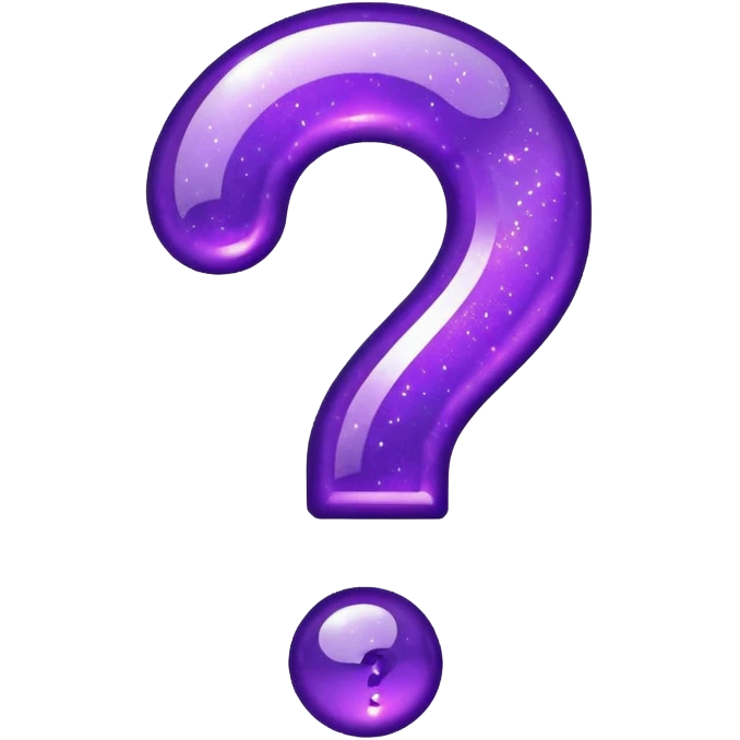 glitter purple question point emoji