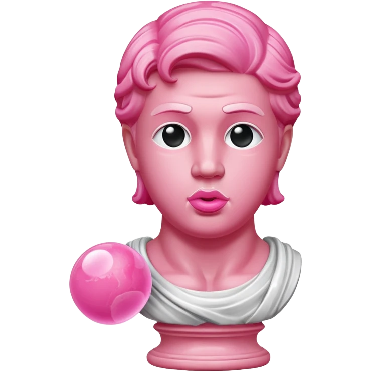 escultura griega con chicle emoji