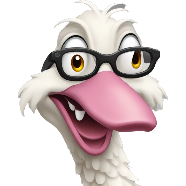 Crazy old goose q with big teeth  emoji