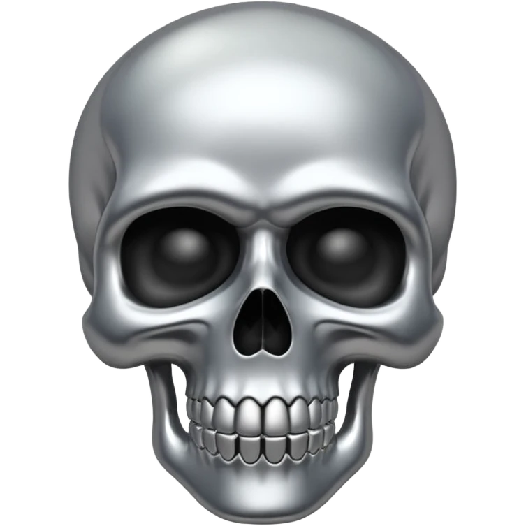 silver chrome scull emoji