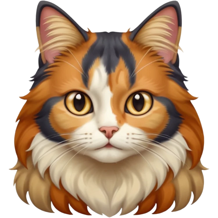 long hair calico cat emoji