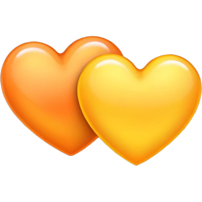 two hearts orange and yellow pastel emoji