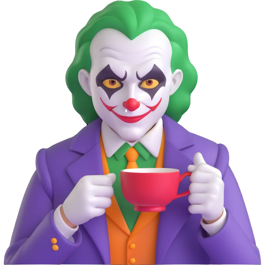 joker holding tea cup emoji