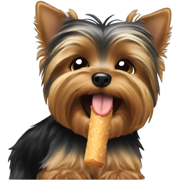 Yorkie biting finger emoji