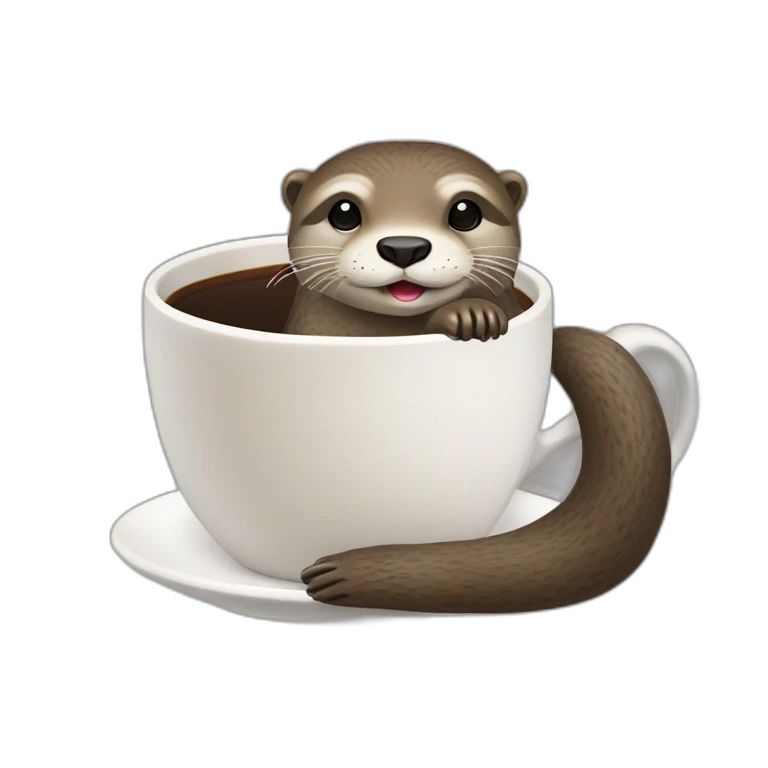Loutre avec tasse de café emoji