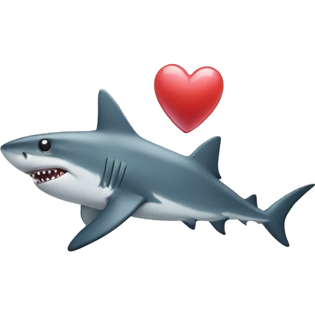Shark with a heart emoji