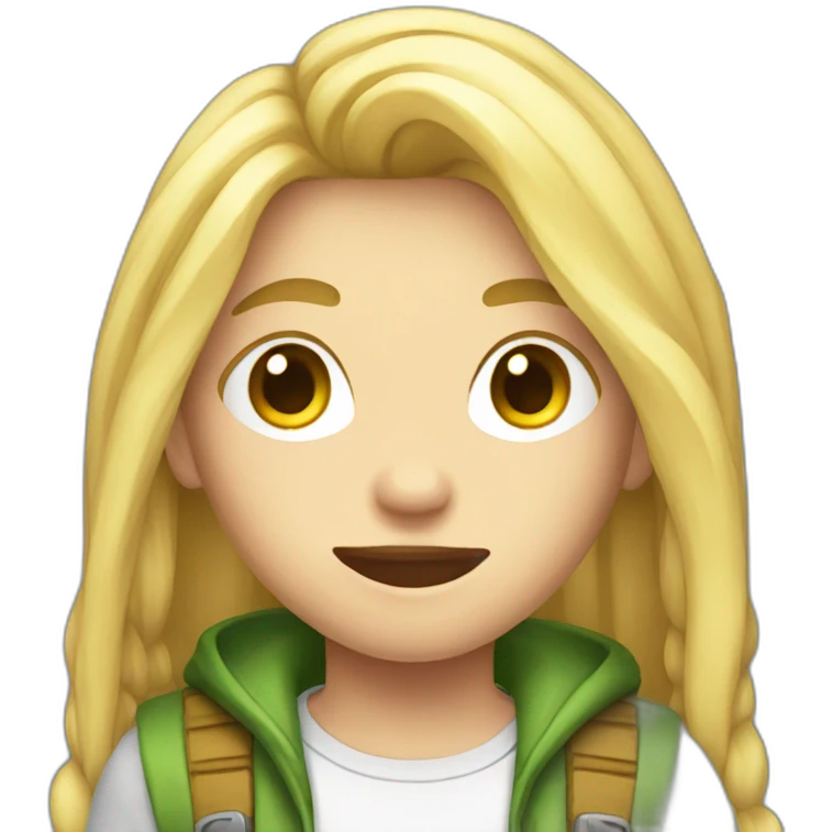 Teenage gamer with long blonde hair emoji