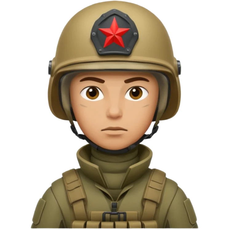 создай очень реалистичного и ультра мощного современного российского солдата emoji