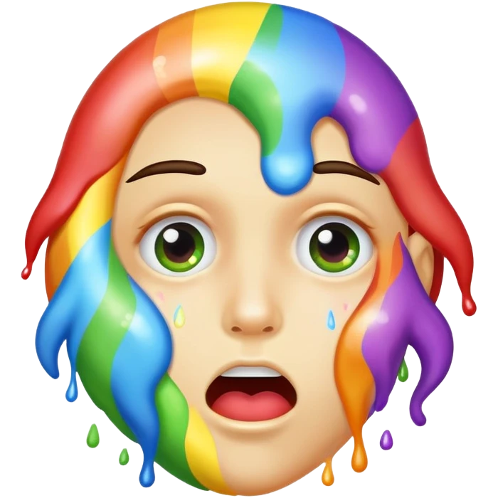 face with rainbow vomit emoji