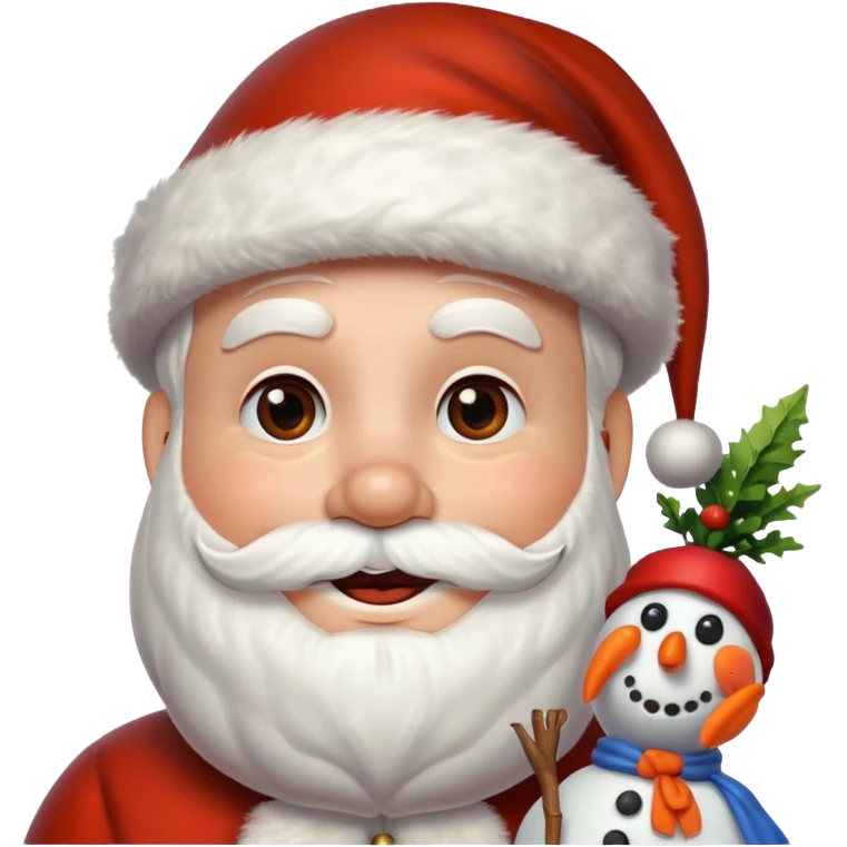 Santa and snowman emoji