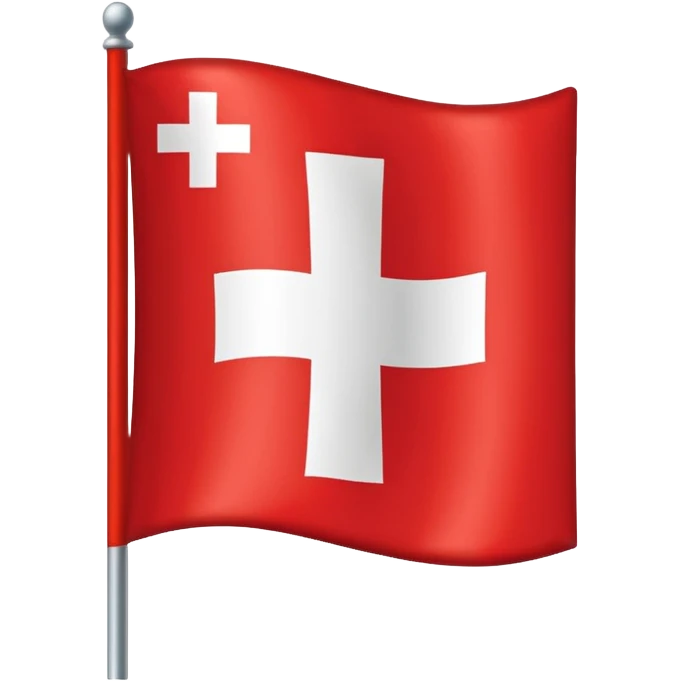 flag of Switzerland, red square with a bold white cross, simple and iconic emoji