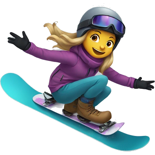 Girl riding on snowboard  emoji