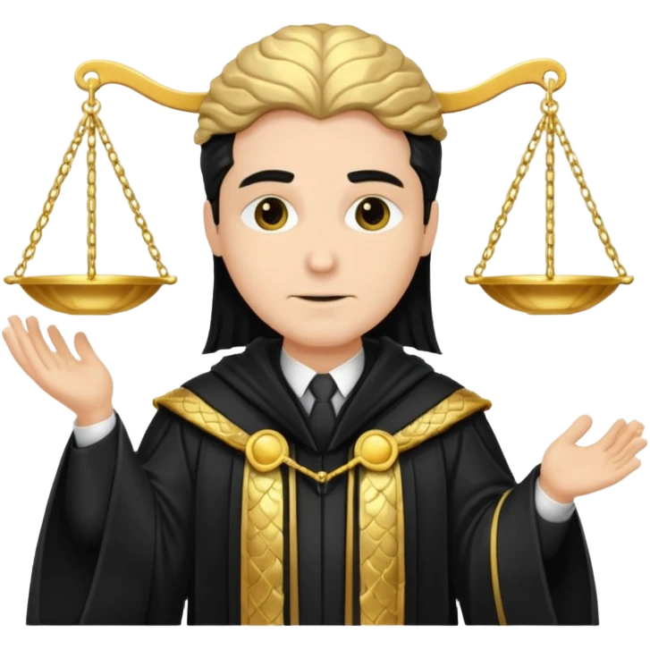 Fancy judge with golden scales emoji