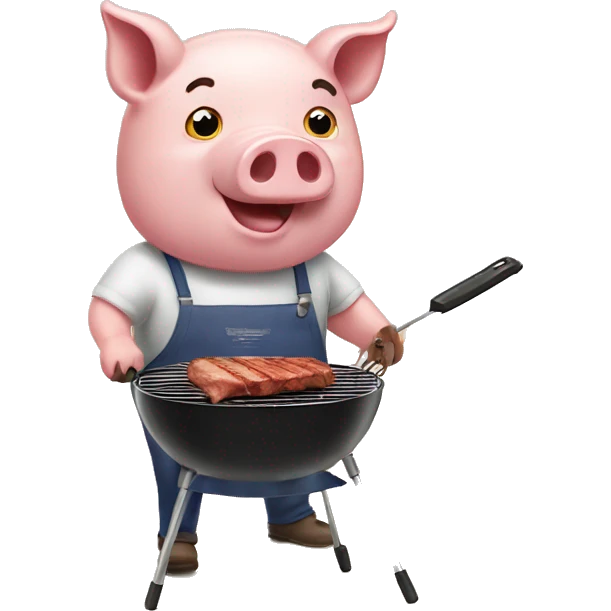 barbecuing pig emoji