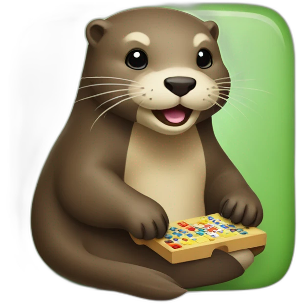 Otter playing carcassonne game emoji