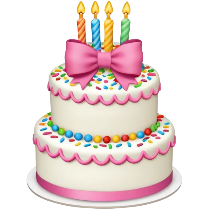 Birthday cake with bow on it emoji