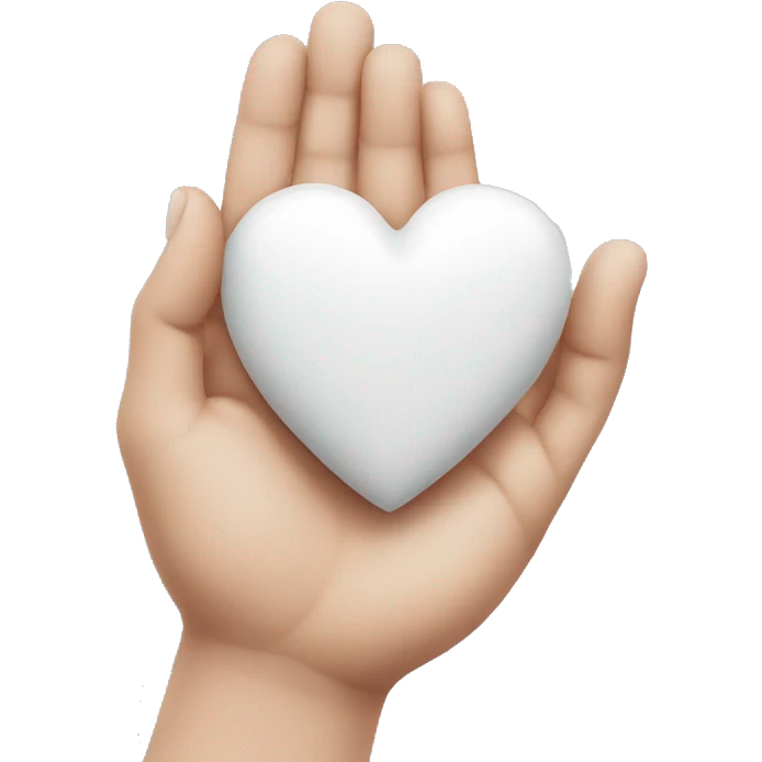 White heart in hand emoji