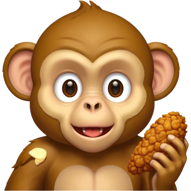 make a monkey eating kfc emoji